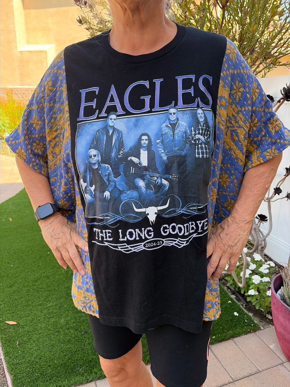Eagles Upcycled Kantha Tunic Top Shirt OS Handmade Boho